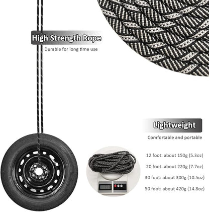 50FT Long Slip Lead Dog Leash, Anti-Choking Reflective Rope Training Leash for Medium Dogs Small Puppy Pets (Grey, 1/3 in)
