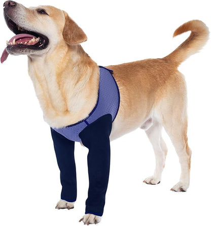 Coodeo Dog Recovery Sleeves, Cone Collar Alternative, Abrasion Resistant Dog Recovery Suit, Washable 2.5mm Thick and Waterproof, Pet Wounds Prevent Licking, Biting (Purple, S)