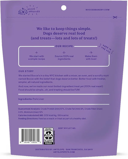 Bocce's Bakery Pulled Pork Freeze-Dried Treats, 3 oz, All-Natural, Made in USA, Dog Treats