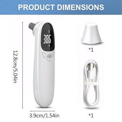 Ear Thermometer for Pet, Accurate 32-42.9℃ Ear Temperature Thermometer Digital USB Rechargeable for Dog Cat Pig Sheep & More