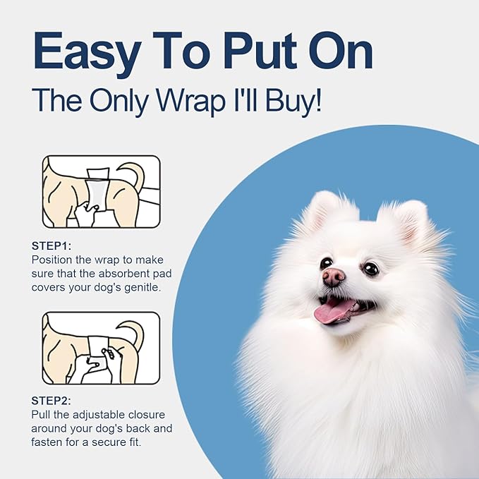 HONEY CARE All-Absorb A27 Male Dog Wrap,Extra Small,50 Count (Pack of 6)