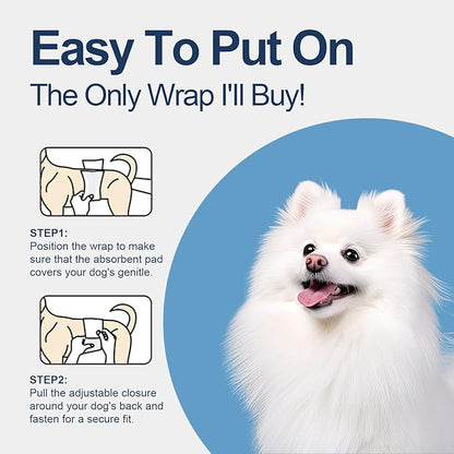 HONEY CARE All-Absorb A27 Male Dog Wrap,Extra Small,50 Count (Pack of 6)