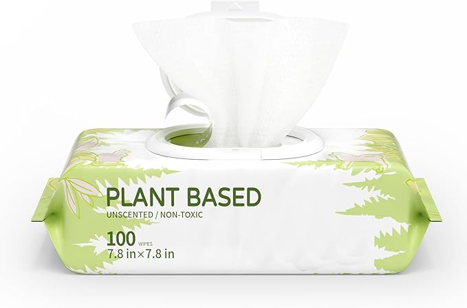 IMMHABI 100 Unscented Pet Wipes for Paws & Butt Plant Based Hypoallergenic Pets Cleansing & Deodorizing Anal Gland Hygienic Puppy Wipes for Dogs Face & Body Cat Wipes Cleaning Fur Doggie Wipes