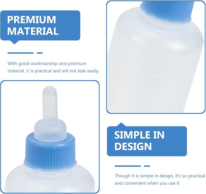 LIOOBO 3Pcs Newborn Cat Feeders Milk Bottles for Kittens Easy to Food Grade Feeding for Pets for Home Use