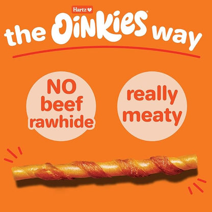 Hartz Oinkies Tender Twists with Real Chicken Breast Rawhide-Free Dog Treats, Highly Digestible Dog Chews, 36 Count