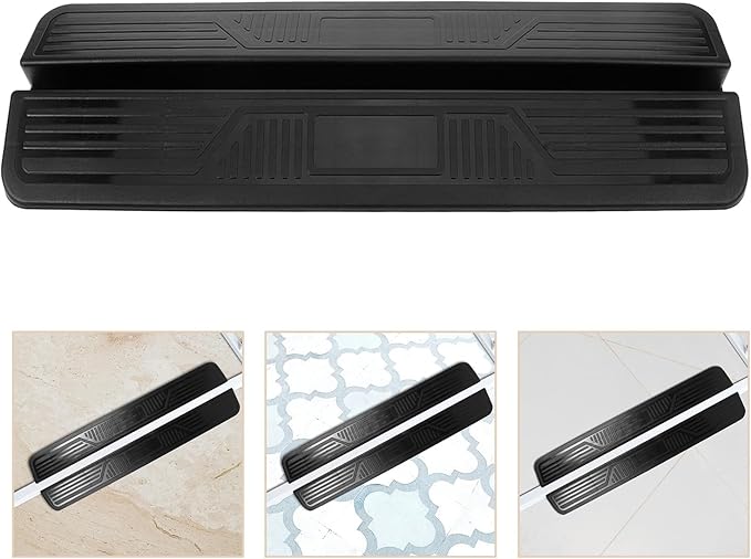 Toyvian 3pcs Indoor Dog Fence with Anti-Slip Threshold Ramp, Adjustable Door Sill Ramp for Safety and Pet Doorways, Black