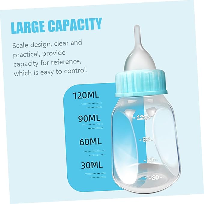 BESPORTBLE 2Pcs Transparent Kitten Milk Bottles with Scale Design Silicone Nursing Feeders for Puppies and Newborn Small Pets Portable Lightweight Feeding Bottles to Control Intake and