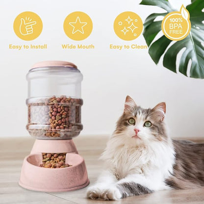 Noa Store Automatic Pet Feeder - 1 & 3 Gallon Cat Water and Food Dispenser, H2O, BPA-Free