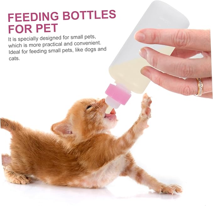 LIOOBO 6pcs Baby Milk Bottle Set for Small Dogs Cats Reusable Nursing Bottles for Newborn Pets Puppy Kitten Feeding Solution