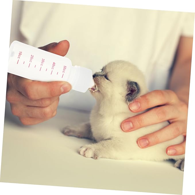 SUPVOX 5sets Pet Nursing Bottles for Puppies and Kittens Milk Bottle with Scale Easy to Clean Reusable Feeding Supplies for Newborn Pets