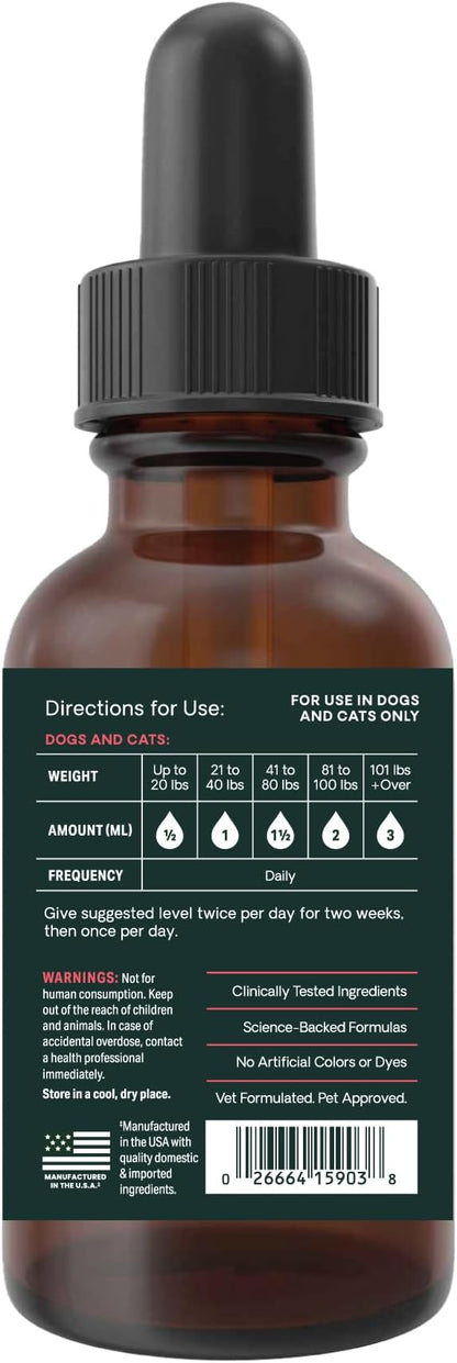 VetriScience DMG Immunity Health Easy-Dose Liquid, Immune Support Supplement for Cats and Dogs, Hypoallergenic, Support Performance, Stamina, Immune Response, (Dimethylglycine), 30 ml