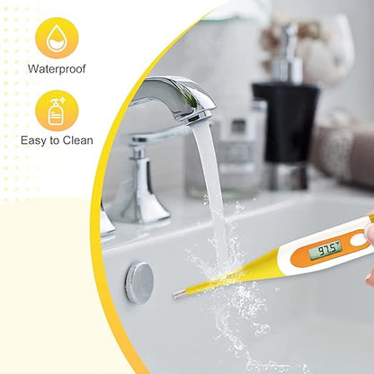Easy@Home Digital Oral Thermometer for Fever Adults: Rectal, Underarm & Mouth, Accurate & Fast, Body Medical Temperature Thermometer for Baby Kids & Adult, EMT-021N-Yellow