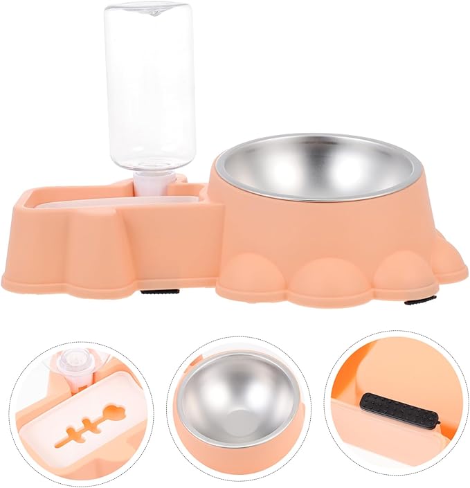 SHINEOFI Multifunctional Stainless Steel Dog Bowl Pet Food Dispenser and Water Container for Home Use Easy to Fill Saving Suitable for Busy Pet Owners and Families