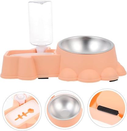 SHINEOFI Multifunctional Stainless Steel Dog Bowl Pet Food Dispenser and Water Container for Home Use Easy to Fill Saving Suitable for Busy Pet Owners and Families