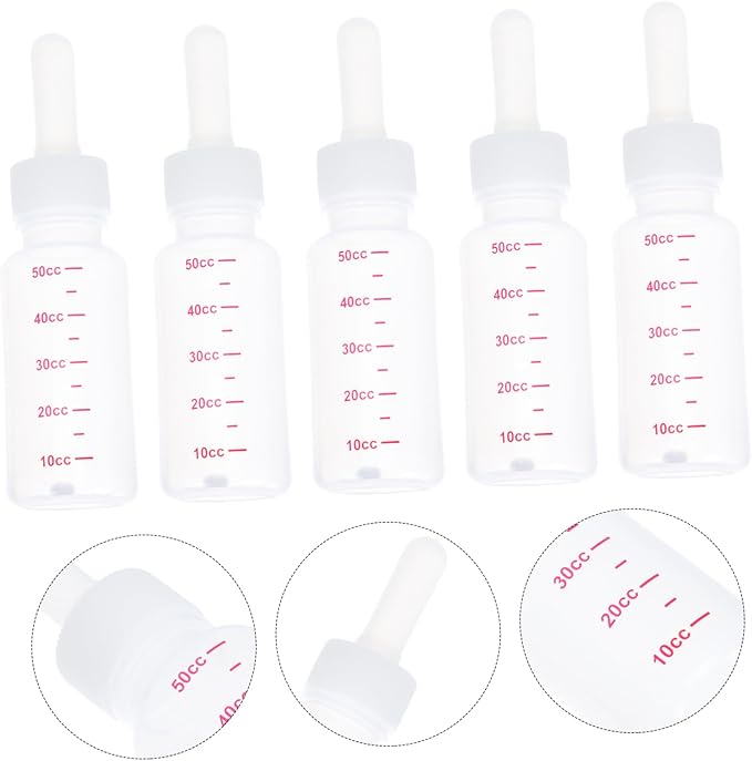 Milisten 5sets Dog Milk Feeding Bottle Newborn Cat Milk Replacer Portable Pet Bottle Leakproof Pacifier for Puppies Pet Feeding Tools