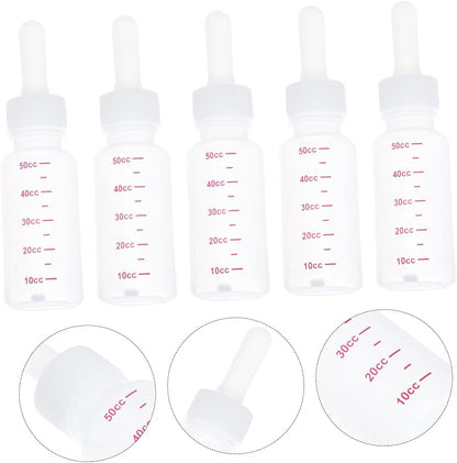 Milisten 5sets Dog Milk Feeding Bottle Newborn Cat Milk Replacer Portable Pet Bottle Leakproof Pacifier for Puppies Pet Feeding Tools