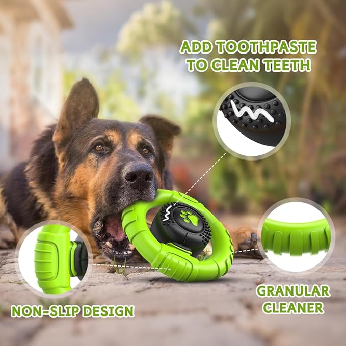 Dog Toys for Aggressive Chewers Large Medium Breed, Indestructible Squeaky Dog Chew Toys, Tough Nylon Rubber Interactive Dog Toys to Keep Them Busy