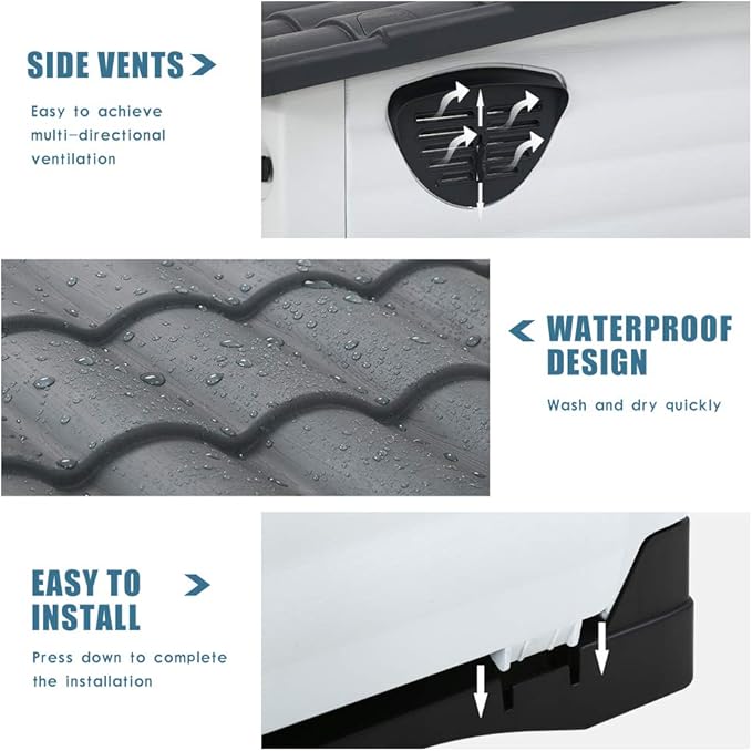 BestPet Dog House Indoor Outdoor Insulated Kennel Durable Plastic Dog House for Small Medium Large Dogs Weather & Water Resistant Pet Crate with Air Vents and Elevated Floor