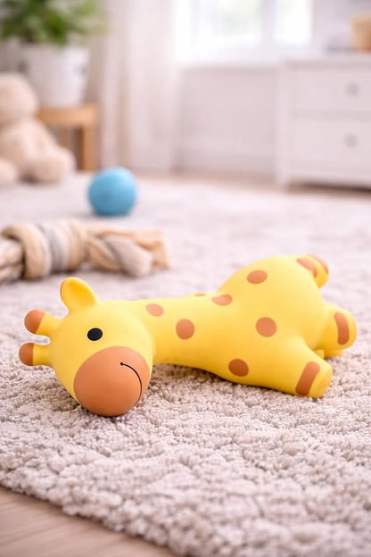 Multipet Giraffe Dog Toy | Latex Giraffe Dog Toy | Small Giraffes Squeaky Pet Toys | Squeaky Interactive Toys for Dogs | 5.75" (Yellow/Brown)