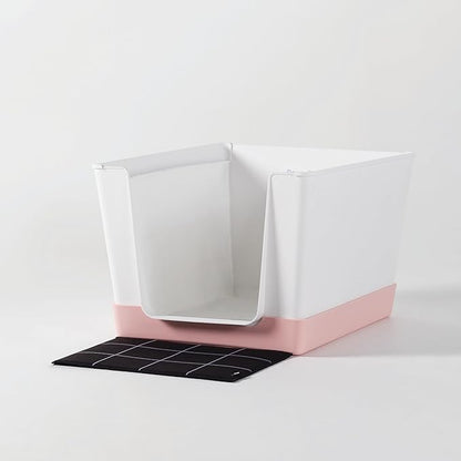 Indoor Dog Potty with High Walls and Low Entry for Small Dogs — Vertical Pad Holder, Splash Guard, and Clean Modern Design by DoggyBathroom (Mini, Pink)