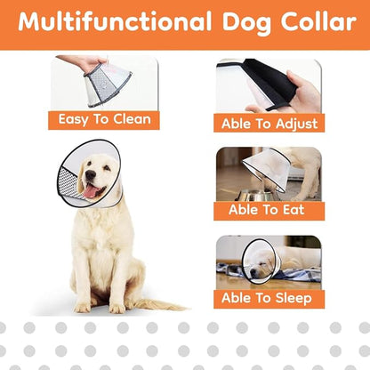 Generic Adjustable Dog Recovery Cone Collar, Transparent PVC, Extra Large (17.1" - 19.7")