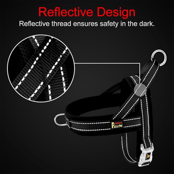 Plutus Pet No Pull Dog Harness with Breathable Mesh Padded, Adjustable Reflective Escape Proof Dog Harness, Quick Fit Dog Vest Harness for Small Medium Large Dogs(M, Gray)