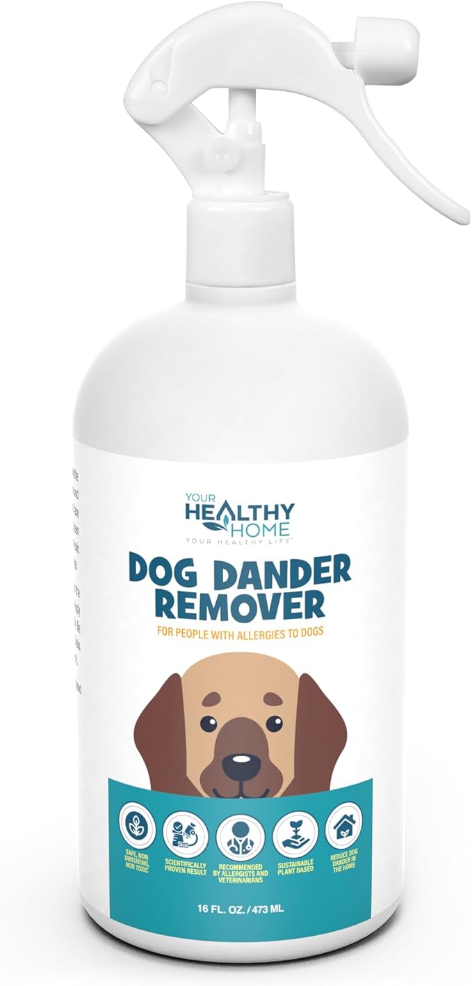 Dog Dander Remover & Allergy Relief Spray|All Natural Effective Treatment for Dog Allergies| Aloe Vera Free, Cruelty Free & Made in USA (16oz)