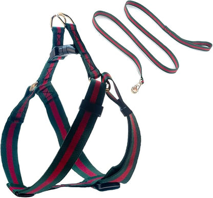 Elegant and Stylish Dog Harness andLeash,Durable Soft Neck and Chest Adjustable PetHarness,Luxury Dog Hamesses and Dog LeashesSet Packing Gift for Puppy Small Dogs