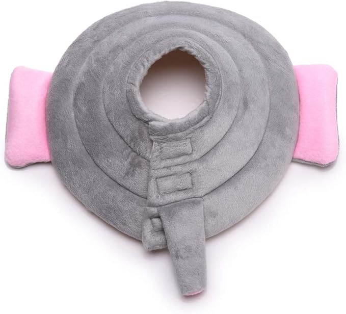Pet Recovery Collar,Dog Protective E-Collar Soft Dog Cone Breathable Secure Lovely Collar for Puppy Small Medium Dogs (L-Neck: 38-41cm, Elephant)