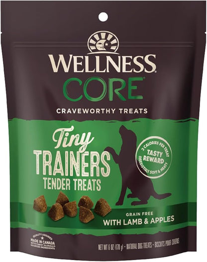 Wellness CORE Tiny Trainers Dog Treats, Natural, Training Treat, Grain Free, Lamb & Apple (6 Ounce Bag)