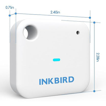 Smart Wi-Fi Temperature and Humidity Sensor, Inkbird Indoor White Hygrometer Thermometer Monitor with Alarms, Historical Graphs, 1 Year Data Cloud Storage, Ideal for Home Reptile Greenhouse