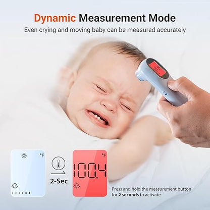 iHealth Infrared Digital Thermometer for Adults and Kids, Baby Thermometer with 3-in-1 Mode & 3-Color Prompt, Fever Alarm & Silent Mode, Forehead & Object Detection, 40 Memory Storages, PT9L, Blue