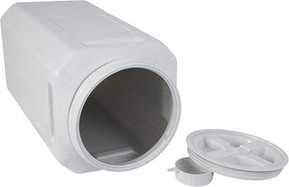 Vittles Vault Traditional Pet Food Storage Container For Dog Kibbles/Bird Seed/Oatmeal/Rice/Flour/Cereal, BPA Free Plastic, Sealed Airtight For Cat Food, Up To 80 lb, Made in USA, With Scoop, Gray