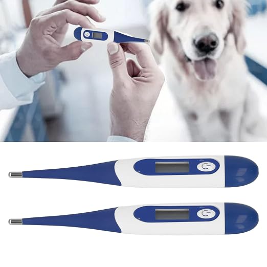 2Pcs Digital Pet Thermometer, Fast and Accurate Measurements in 20 Seconds, Suitable, Dogs, Horses, Veterinarian