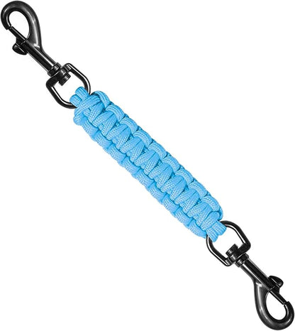 Dog Collar Safety Clip, Collar Companion, Handmade Backup Safety Strap, Double-Ended Clip Leash Connector, Suitable for Dog Harnesses, Prong, Pinch Collars (Sky Blue, 1 Pack)