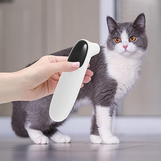 Veemoon Non-Contact Rechargeable Pet Ear Thermometer for Cats and Dogs Accurate Flexible Sensor with LED Display Suitable for Farm Animals Puppies and Pets