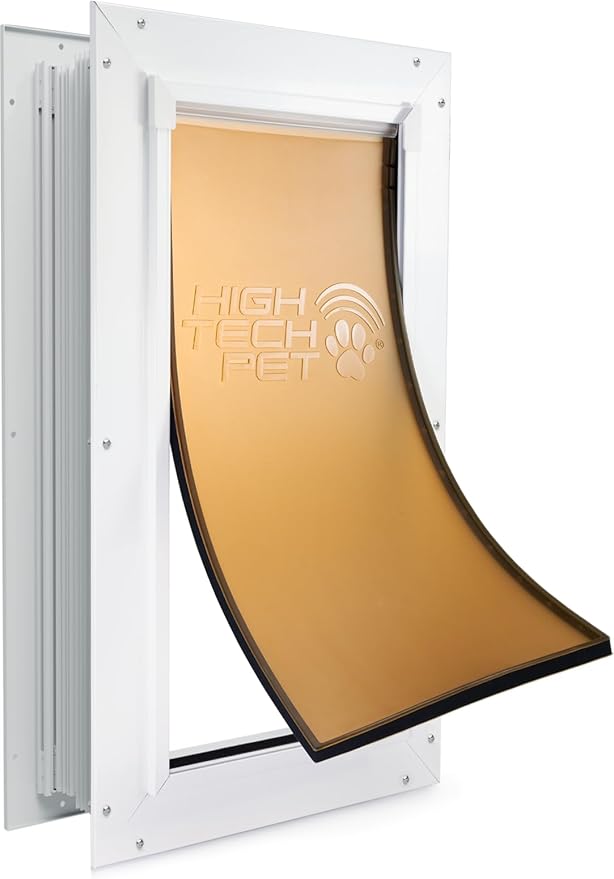 DuraFlex Heavy-Duty Aluminum Frame Pet Door for Medium-Sized Dogs (up to 30 lbs.) by High Tech Pet - Easy Installation Dog Door,Wall Mount,Air Tight,Security Panel (8.25 x 17.25 Opening) - AF-3-MW