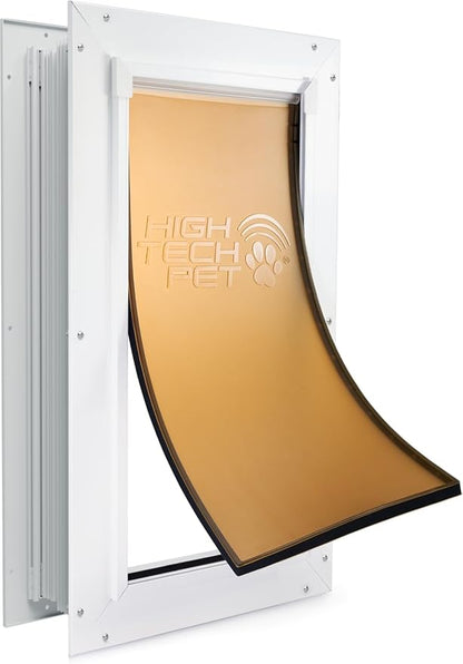 DuraFlex Heavy-Duty Aluminum Frame Pet Door for Medium-Sized Dogs (up to 30 lbs.) by High Tech Pet - Easy Installation Dog Door,Wall Mount,Air Tight,Security Panel (8.25 x 17.25 Opening) - AF-3-MW
