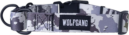 Wolfgang Heavy Duty Martingale Dog Collar with Quick Release Nylon Buckle for Walking & Training, Hideout Print, Medium