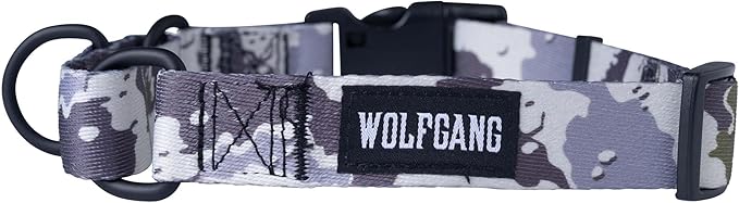 Wolfgang Heavy Duty Martingale Dog Collar with Quick Release Nylon Buckle for Walking & Training, Hideout Print, X-Large