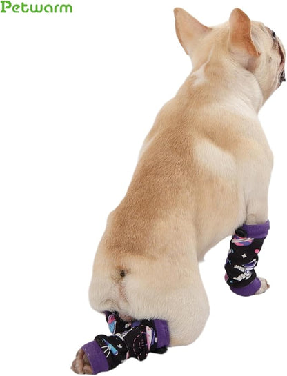 PetWarm Dog Recovery Sleeve 4pcs Set, Dog Leg Sleeve, Ideal for Comfort and Support During Pet Recovery, Suitable for Active or Support Recoverying Pet Use, Purple, S