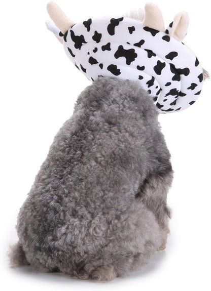 Pet Recovery Collar,Dog Protective E-Collar Soft Dog Cone Breathable Secure Lovely Collar for Puppy Small Medium Dogs (S-Neck: 30-33cm, Cow)