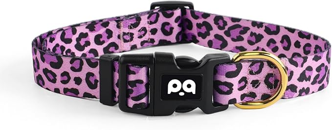 QQPETS Adjustable Soft Dog Collar: Print Flower Pink Multicolor Cute Patterns for XS Small Medium Large Pet Girl Boy Puppy Walking Running Training