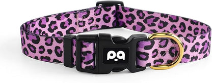 QQPETS Adjustable Soft Dog Collar: Print Flower Pink Multicolor Cute Patterns for XS Small Medium Large Pet Girl Boy Puppy Walking Running Training