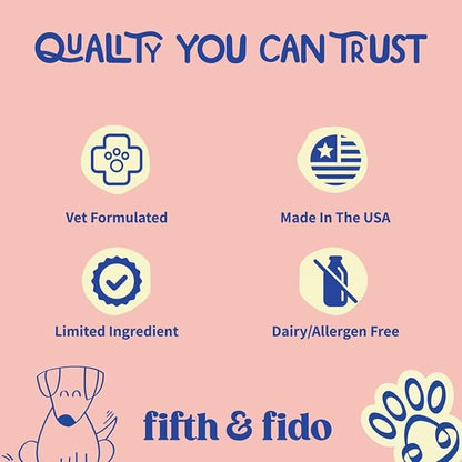 Fifth & Fido Turkey Tail Mushroom for Dogs – Lipoma Treatment for Dogs - Mushroom Supplement with Immune Support for Lipoma, Lumps & Bumps – Premium Pet Vitamins and Supplements Made in USA, 100 Serv.