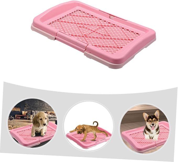 balacoo Training Dog Toilet Tray Small Flat Design for Easy Potty Training Material for Indoor Use Convenient Pet Accessory Macaron Pink