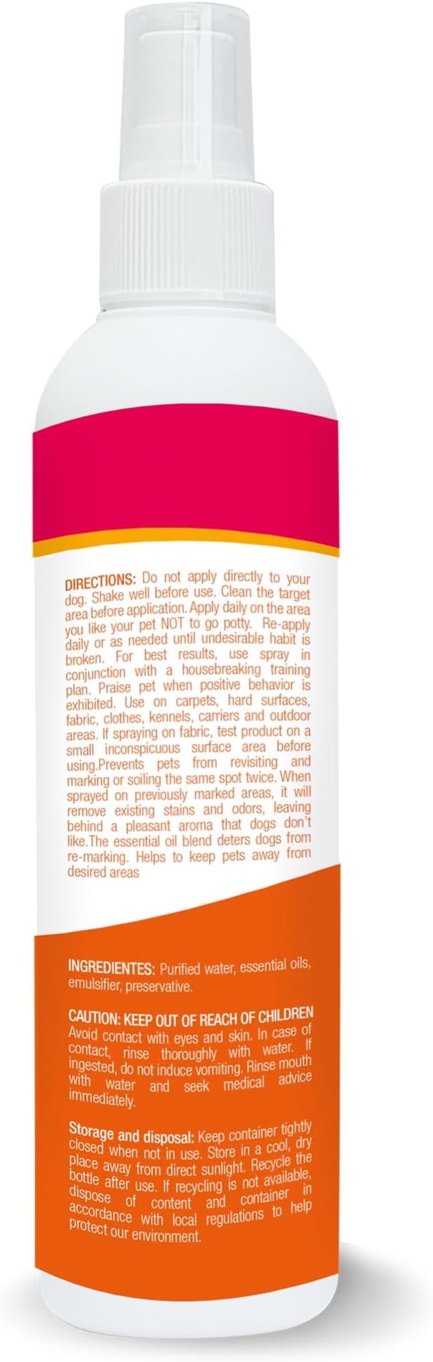 Dog Potty Training Spray No Pee No Poop, 8 Fl Oz, Non Toxic Spray for Dogs Only, Natural Pee Deterrent, Prevents Urine Marking and Pooping, Indoor Outdoor House Training Aid