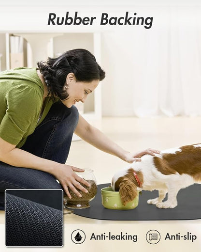 Absorbent Dog Mat for Food & Water Bowl - Quick Dry Pet Feeding Mat, No Stains, Ideal for Messy Drinkers