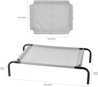 Amazon Basics Cooling Breathable Elevated Dog Bed with Metal Frame for Small Dogs, 36" x 22" x 7.5", Grey