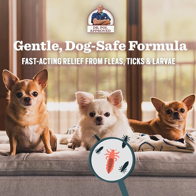 Dr. Pol Incredi-Pol Flea & Tick Spray | Fast-Acting Pest Control for Dogs | Helps Repel & Eliminate Fleas, Ticks & Larvae | Safe & Effective Formula | 8 oz
